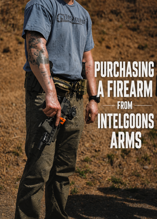 photo of me w/ Flux Legion, with text "purchasing a firearm from intelgoons arms"