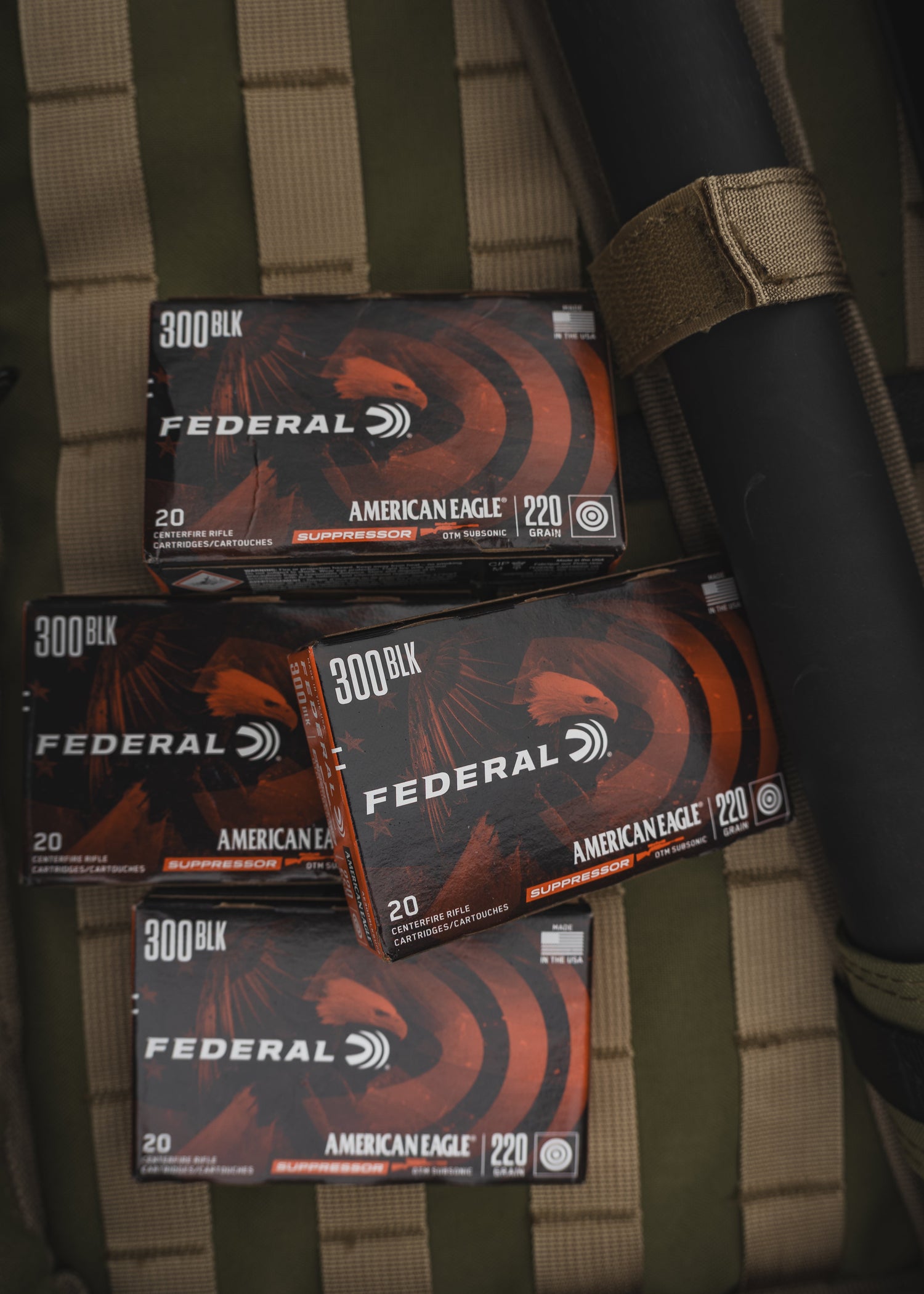 Boxes of pistol, rifle, and shotgun ammunition for training, hunting, and defensive applications.