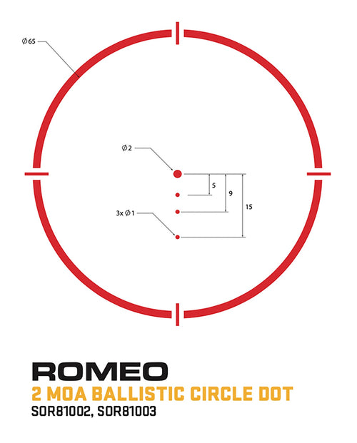 Romeo 8T 2MOA Ballistic Circle Dot