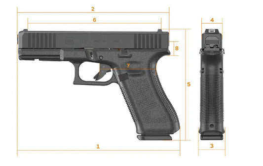 Glock 17 Gen5 full-size 9mm pistol side profile