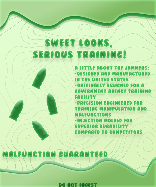 brand design (back of package) for 9MM malfunction rounds (jolly jammers)