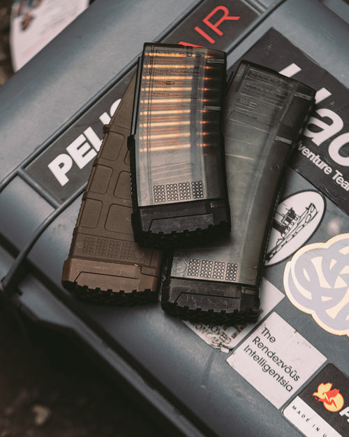 DOS BOOT PMAG extension installed on Magpul PMAG magazine