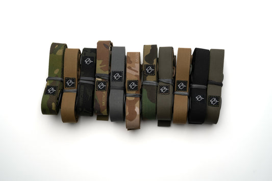 Flatline minimalist rifle slings rolled up for compact storage
