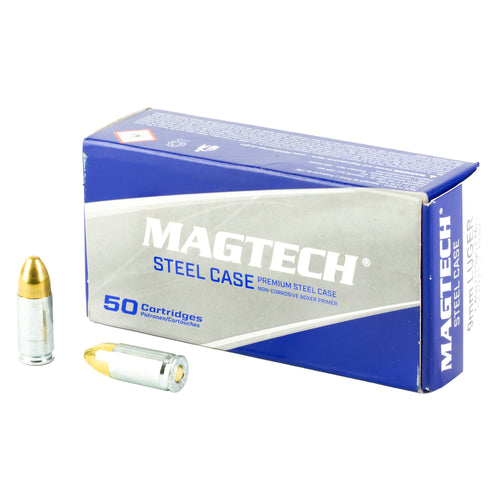 Magtech Steel Case 9mm 115 grain FMJ ammunition box