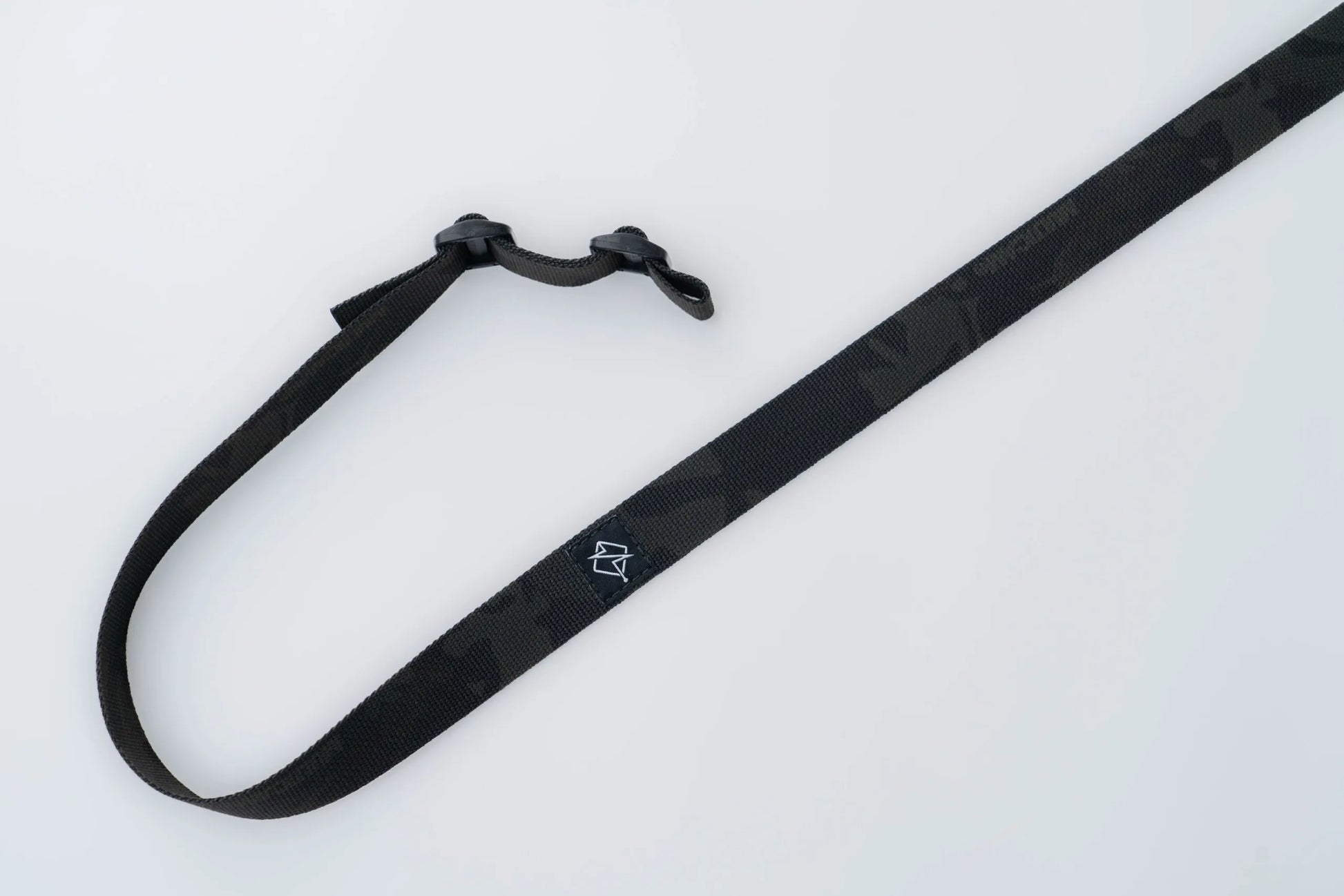 Flatline Standard Rifle Sling shown in multicam black nylon webbing