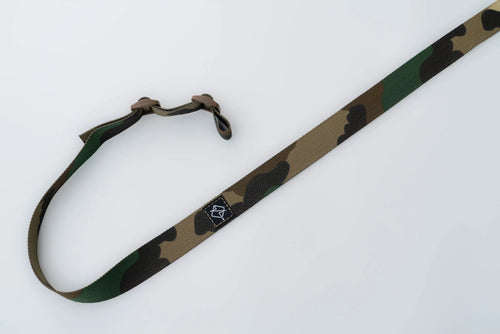 Flatline Standard Rifle Sling shown in m81 woodland nylon webbing