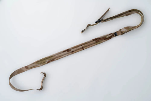 "Image of the Flatline Fiber Co. Padded Rifle Sling, featuring a durable, padded design for enhanced comfort during extended use, with adjustable straps and quick-release buckles for versatile and secure firearm carry."