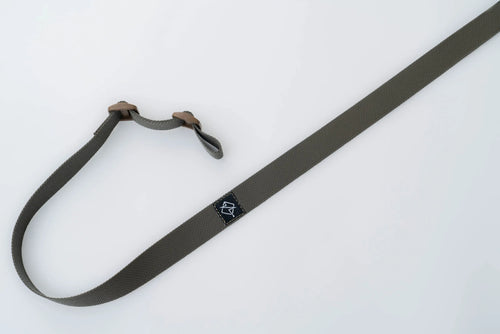 Flatline Standard Rifle Sling shown in minimalist ranger green nylon webbing