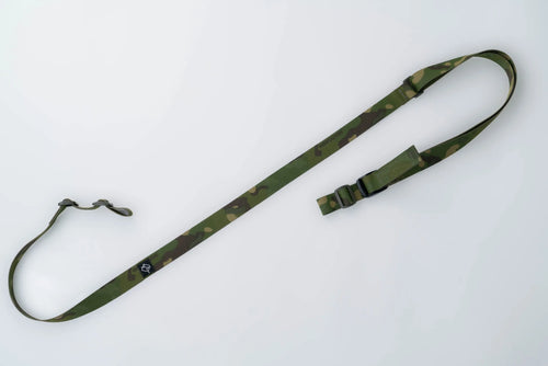Flatline Fiber Co sling laid flat showing full length and excess webbing
