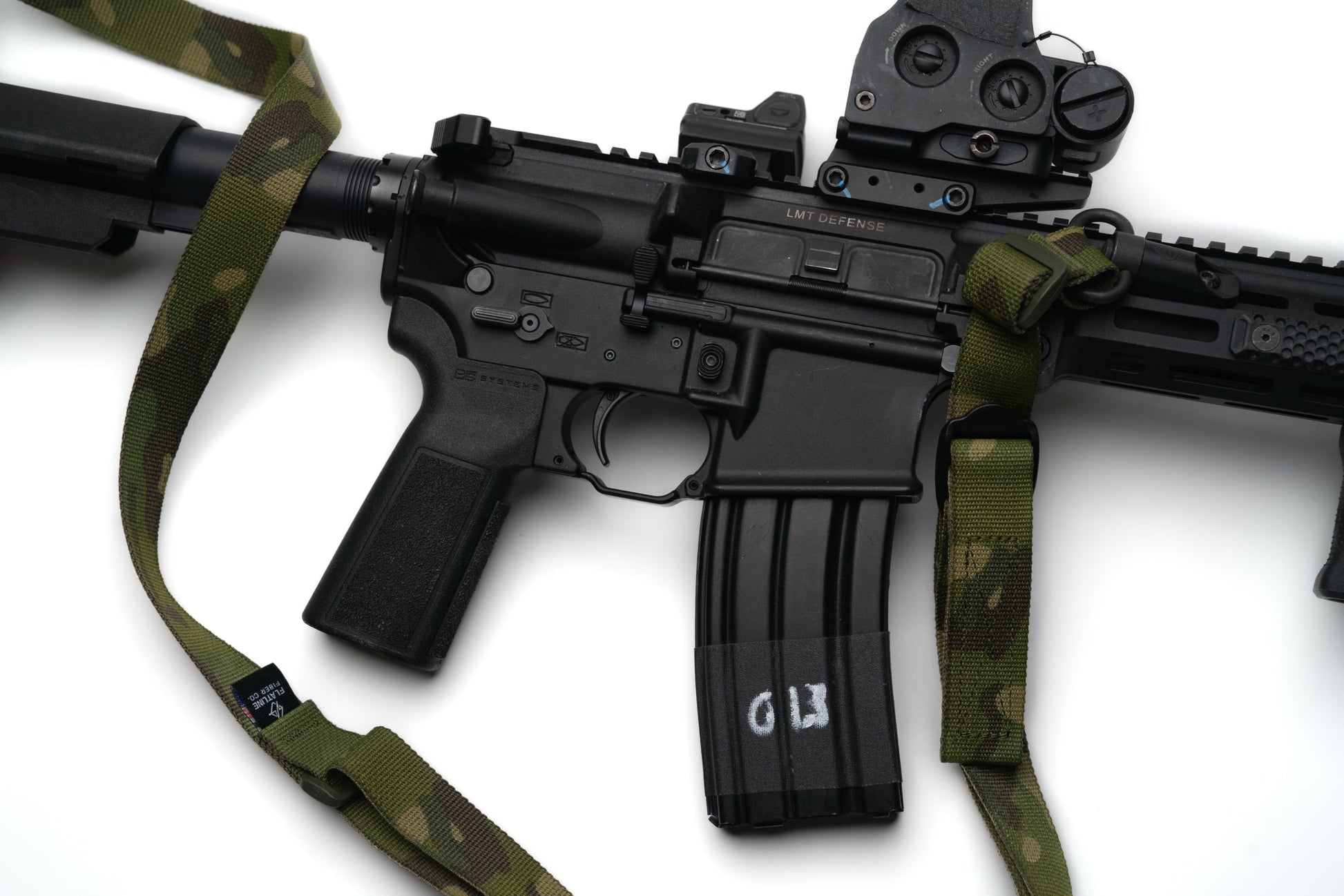 Image of the FlatLine Standard Rifle Sling in a sleek, durable design with padded shoulder straps, adjustable length, and reinforced hardware, ideal for carrying rifles comfortably during tactical or outdoor use.